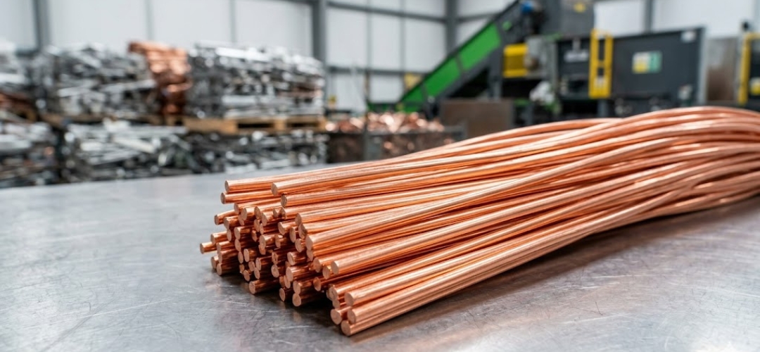 Millberry-Kupferschrottdraht in einer Recyclinganlage